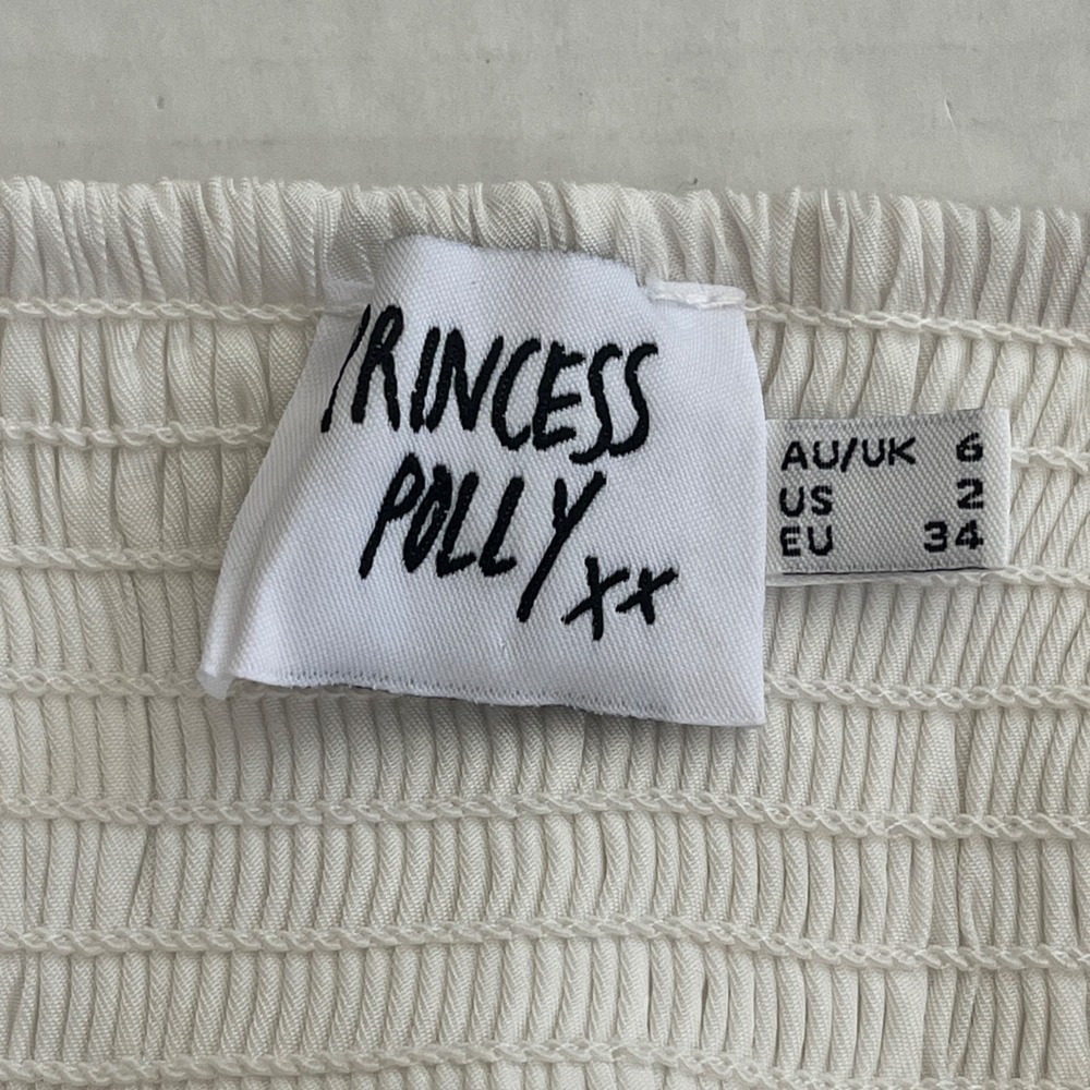 Princess Polly Babydoll Slip Maxi Dress 2 White Bias Cut Coquette Fairy Y2K Lace - Picture 3 of 12